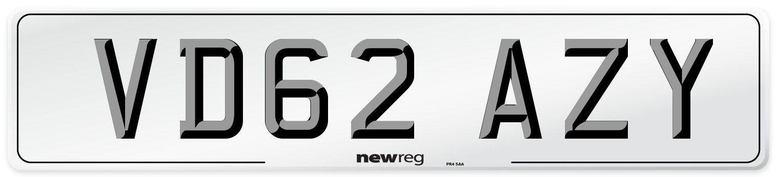 VD62 AZY Number Plate from New Reg